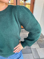 Zoey Green Ribbed Sweater