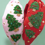 Christmas Tree Headband - Red & Pink