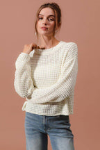 Christi Ivory Crochet Sweater