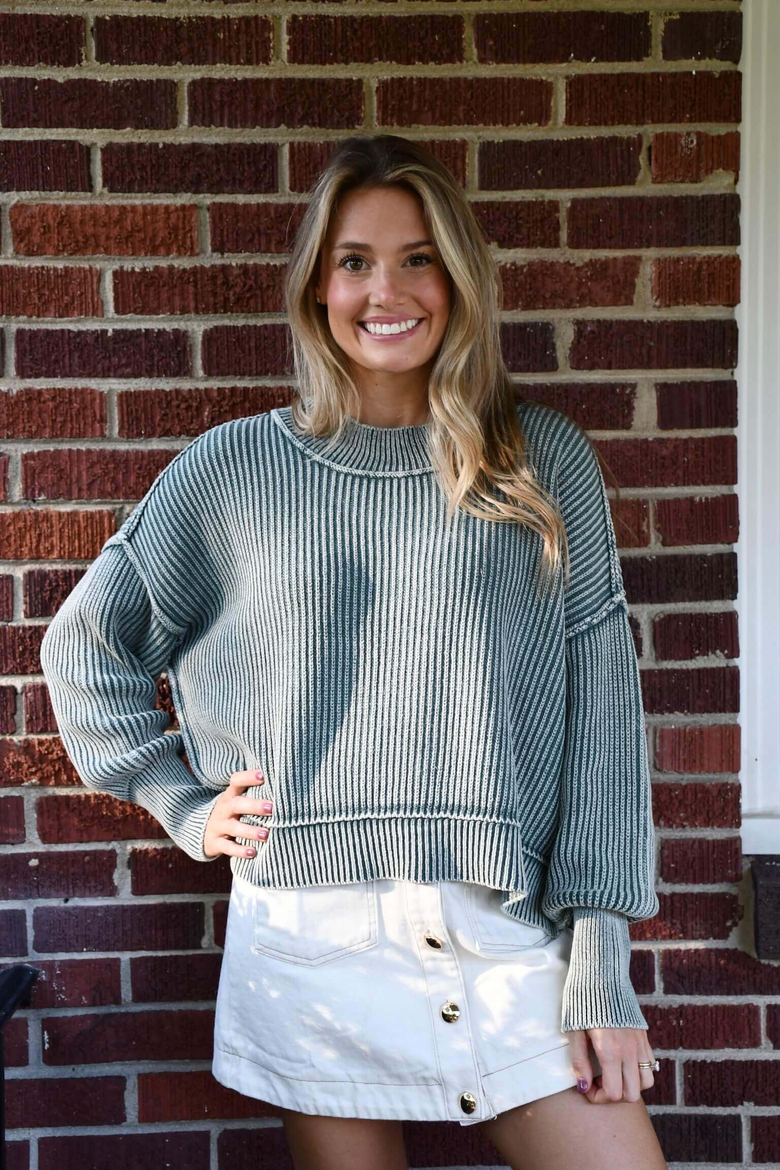 Jade Ribbed Sweater