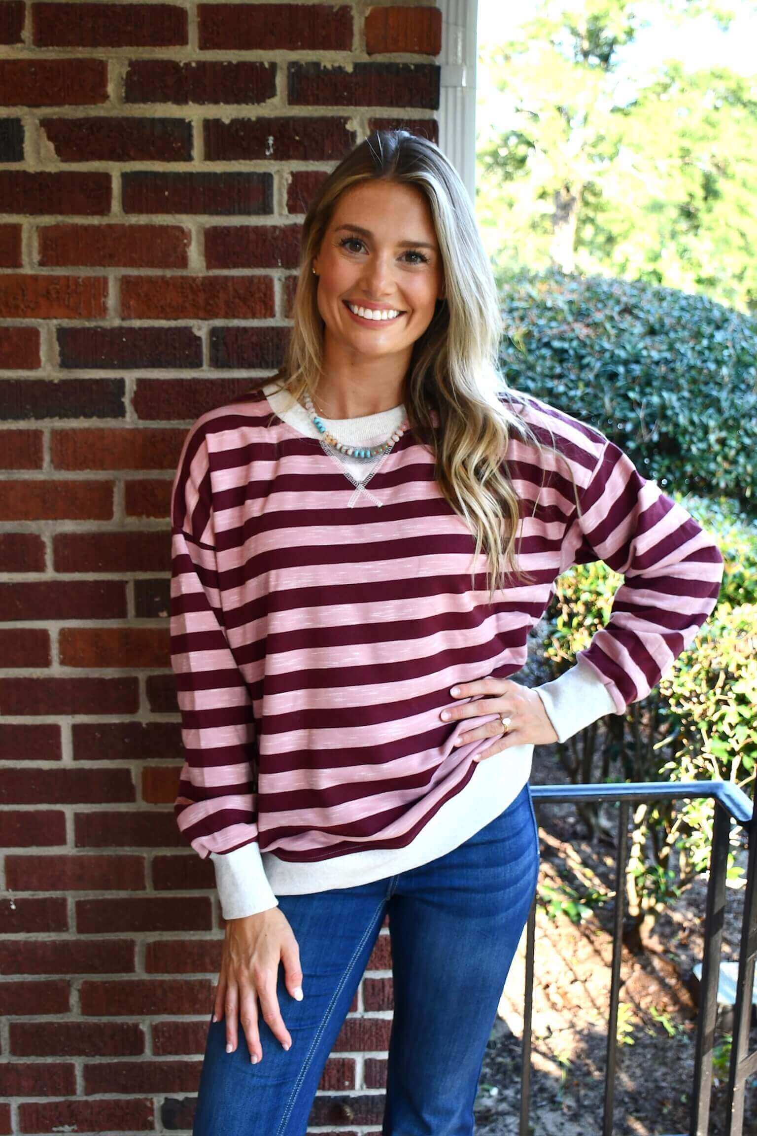 Sarah Stripe Sweatshirt
