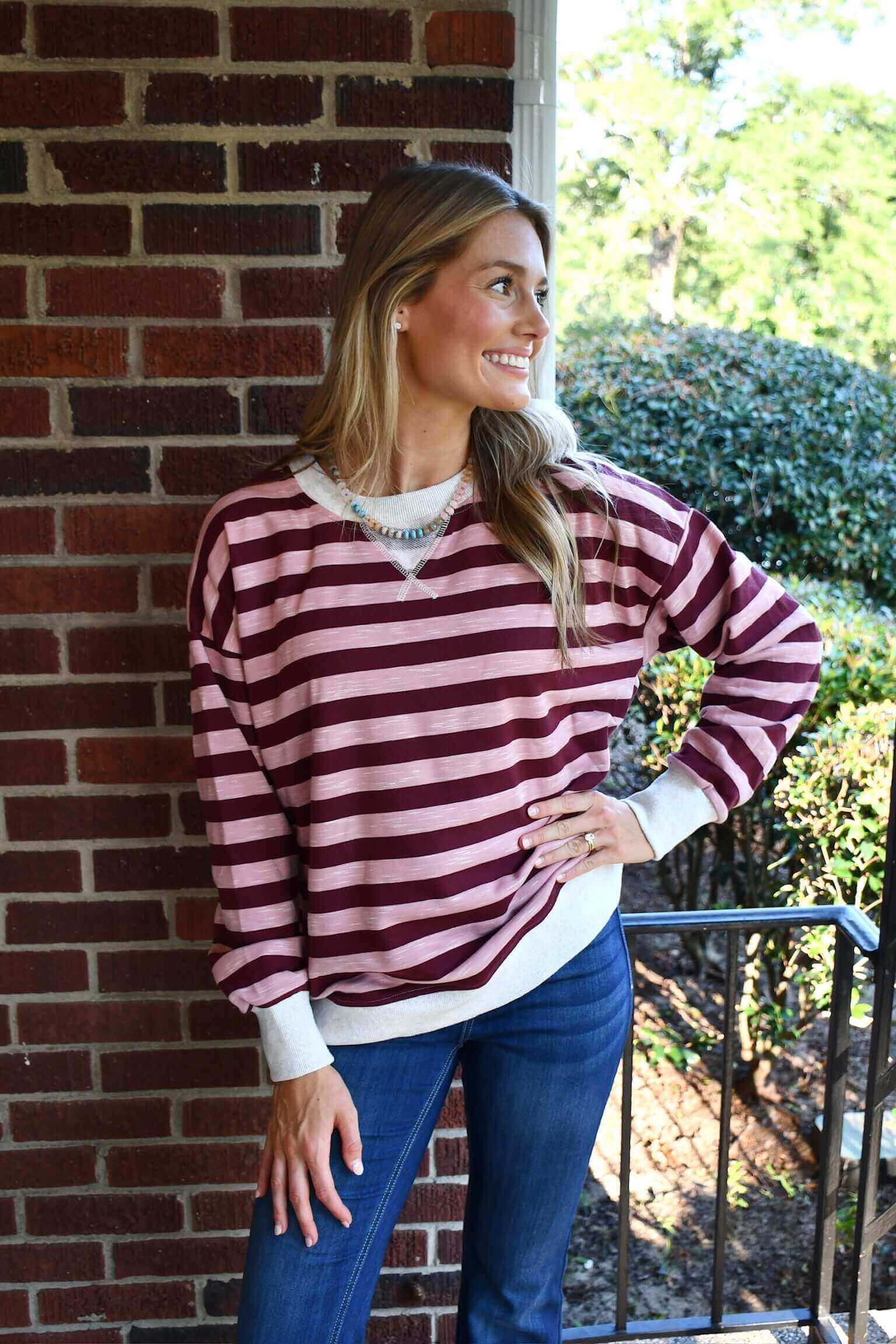 Sarah Stripe Sweatshirt
