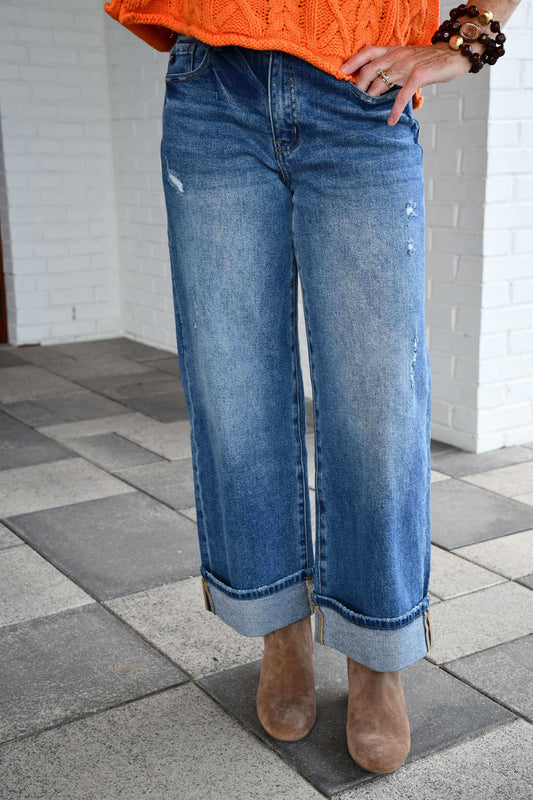 Sissy Crop Wide Leg Jeans