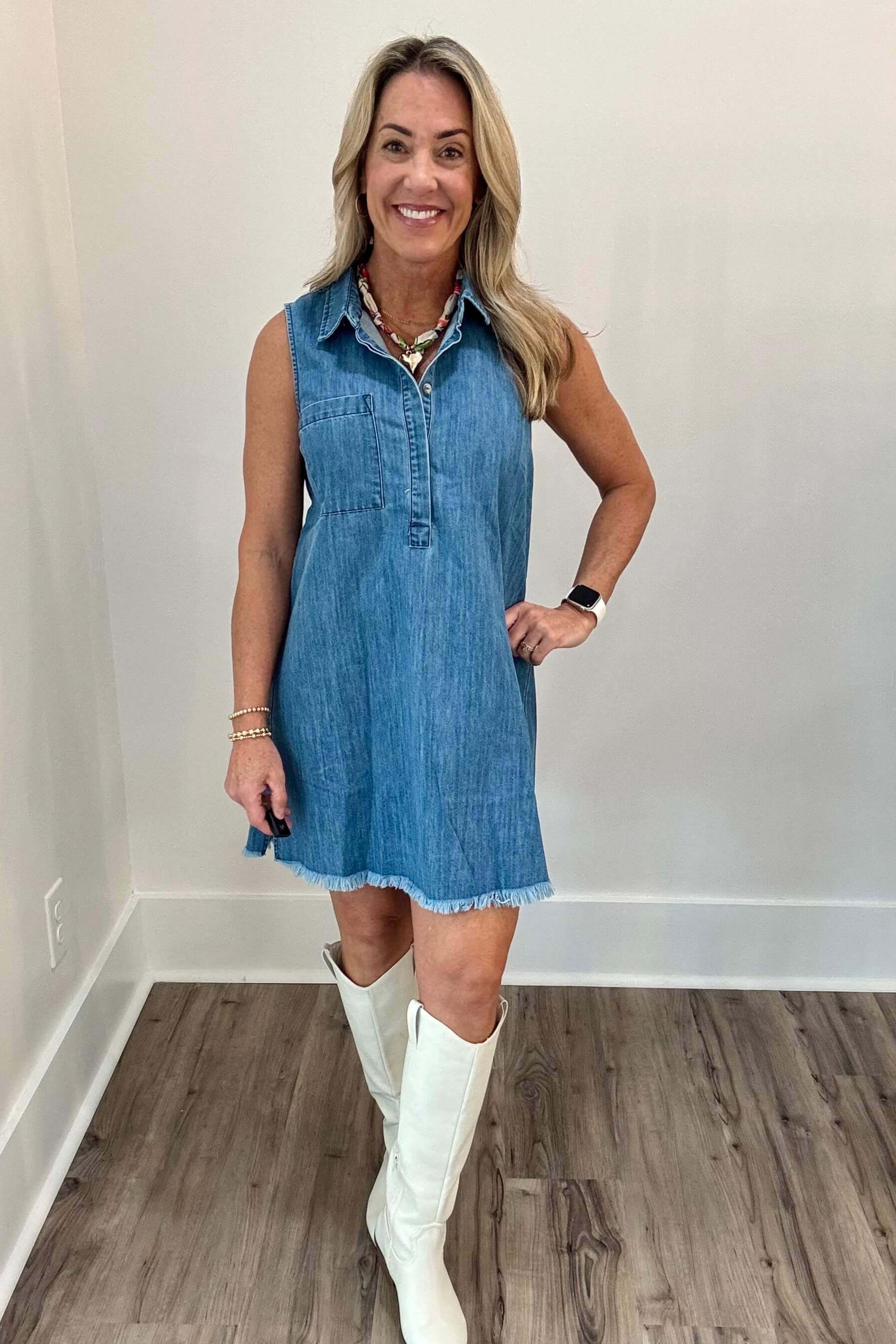 JoJo Distressed Hem Dress