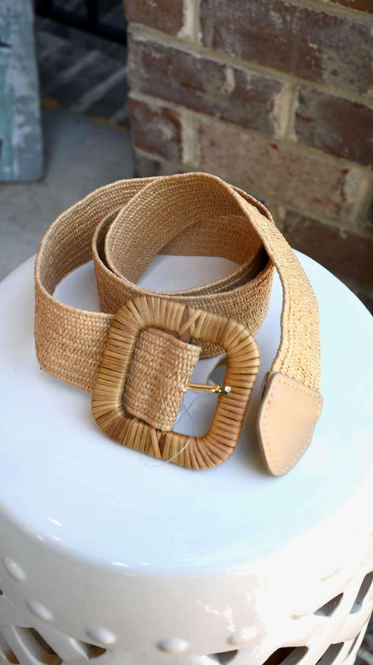 Straw Wrapped Belt-Khaki