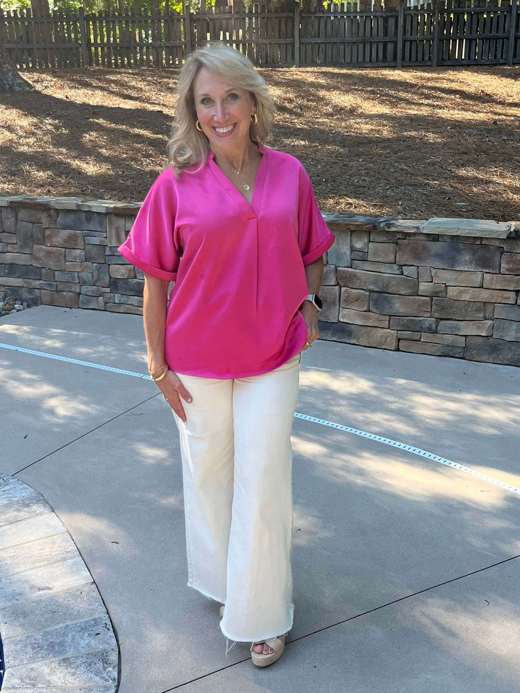 Brit Placket Cuff Sleeve Top