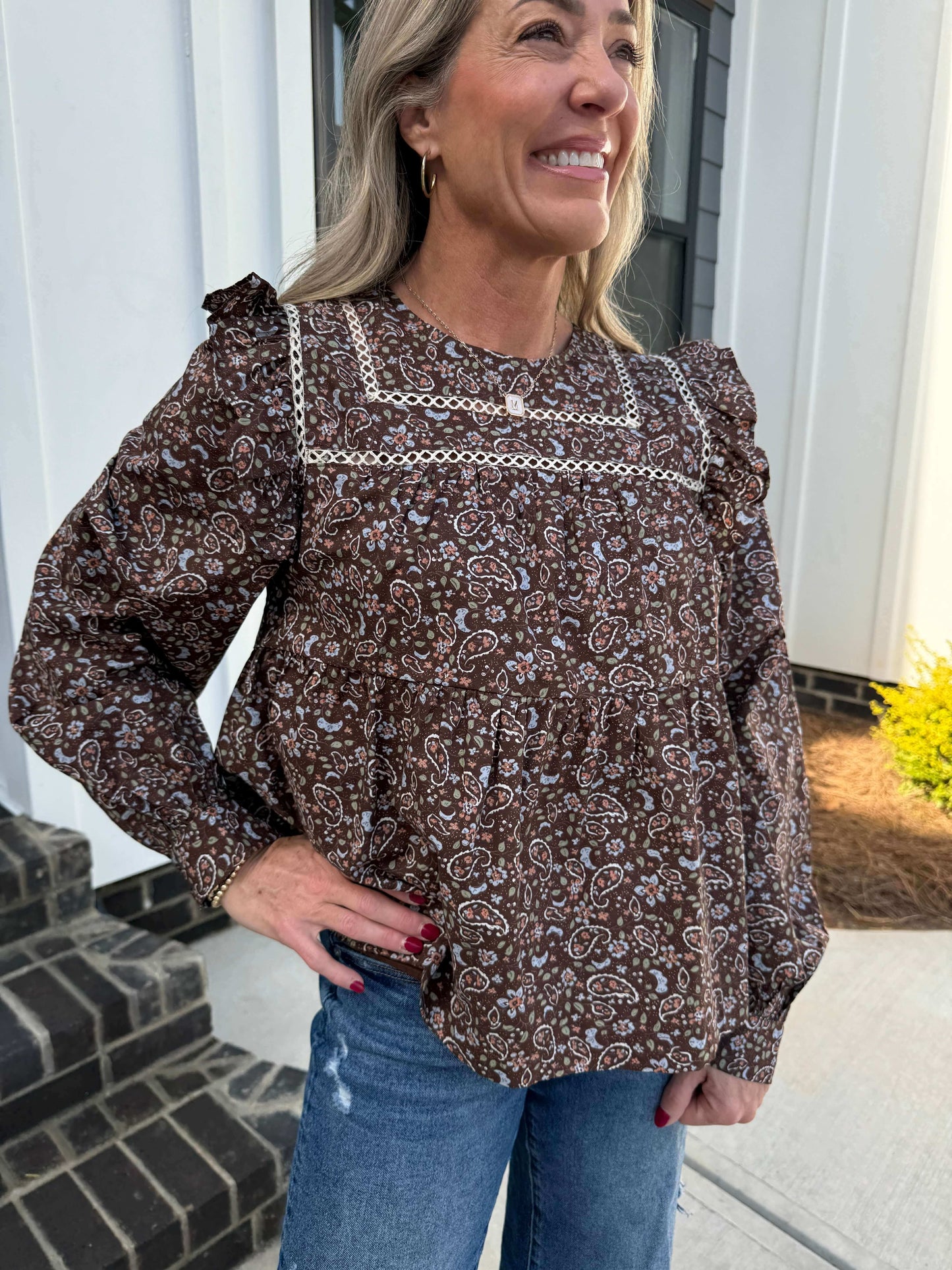 Coco Brown Floral Top