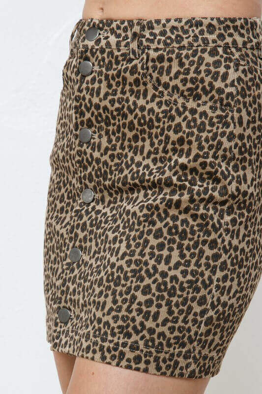 Monica Leopard Mini Skirt