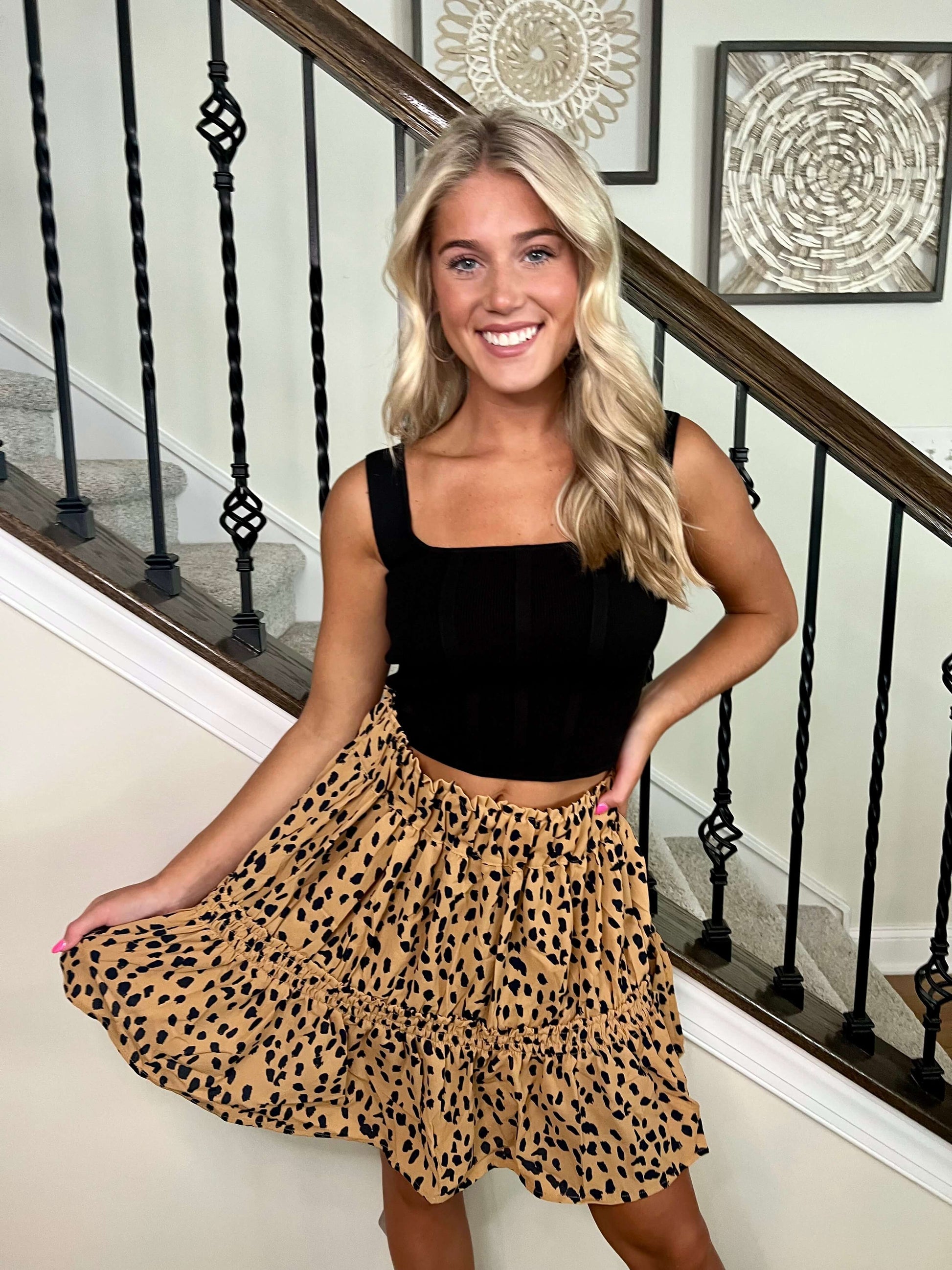 Leopard Tiered Skirt