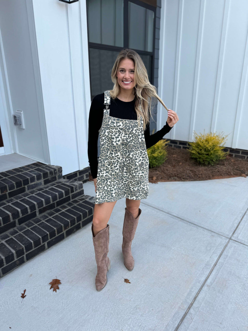 Brittany Leopard Overall Dress