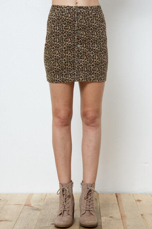 Monica Leopard Mini Skirt