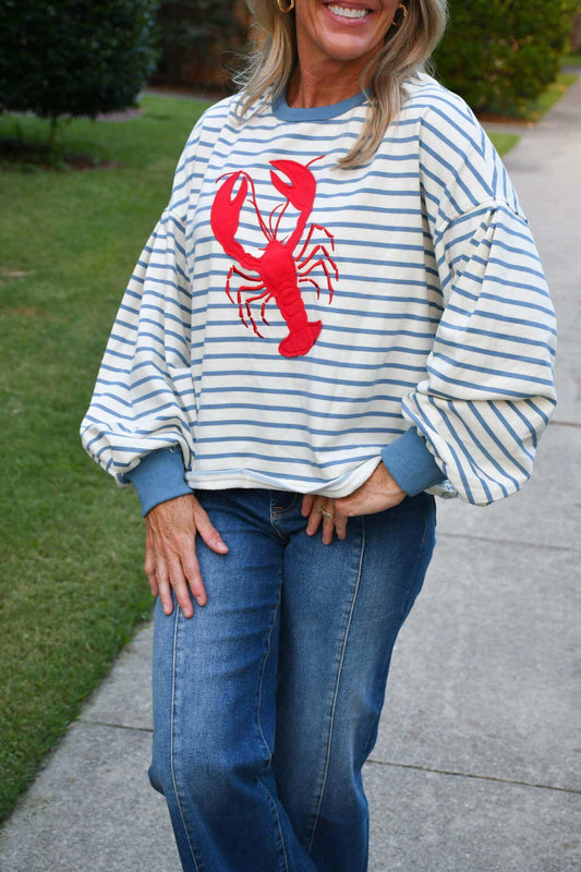 Lobster Stripe Long Sleeve Top