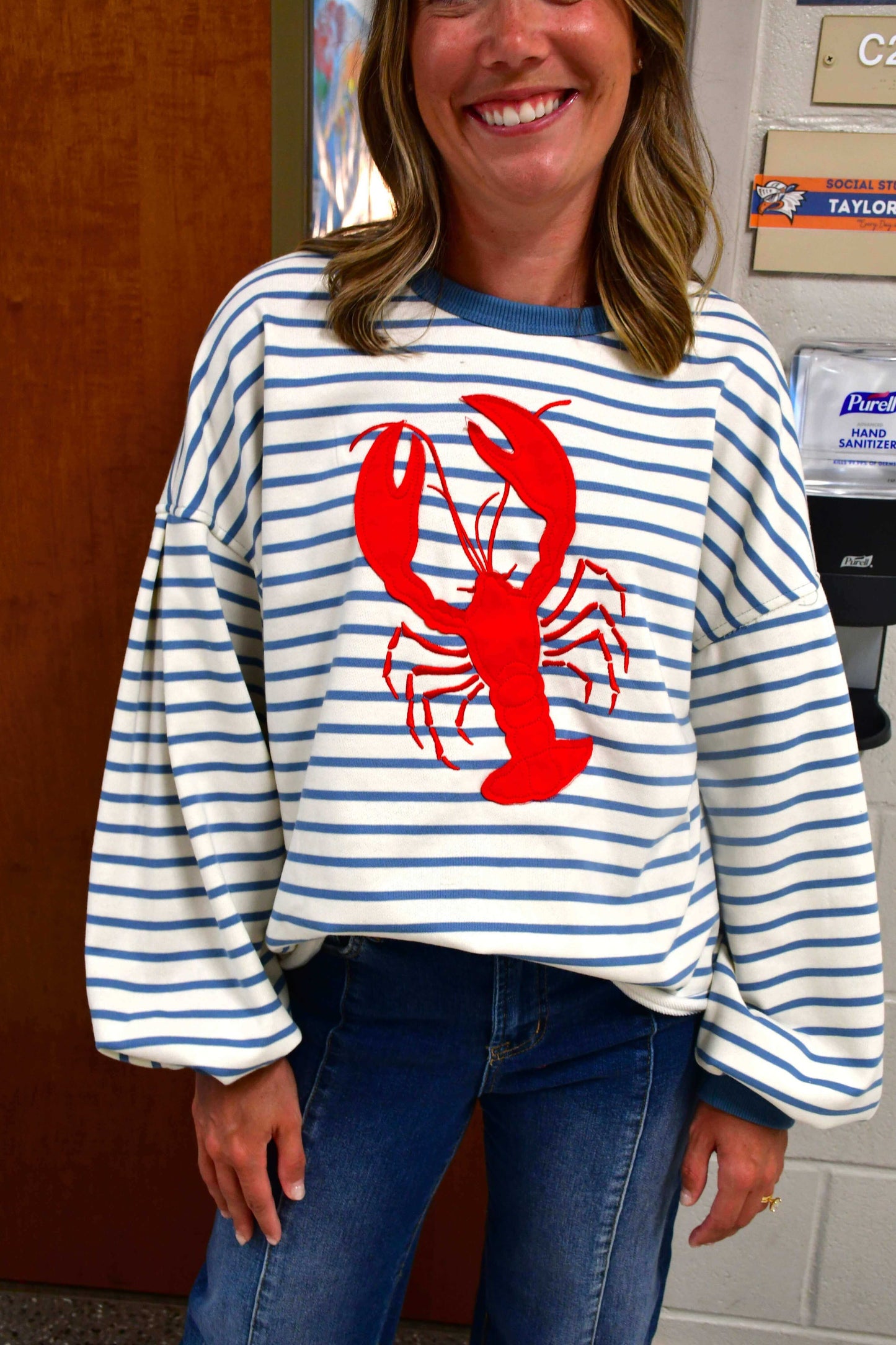 Lobster Stripe Long Sleeve Top