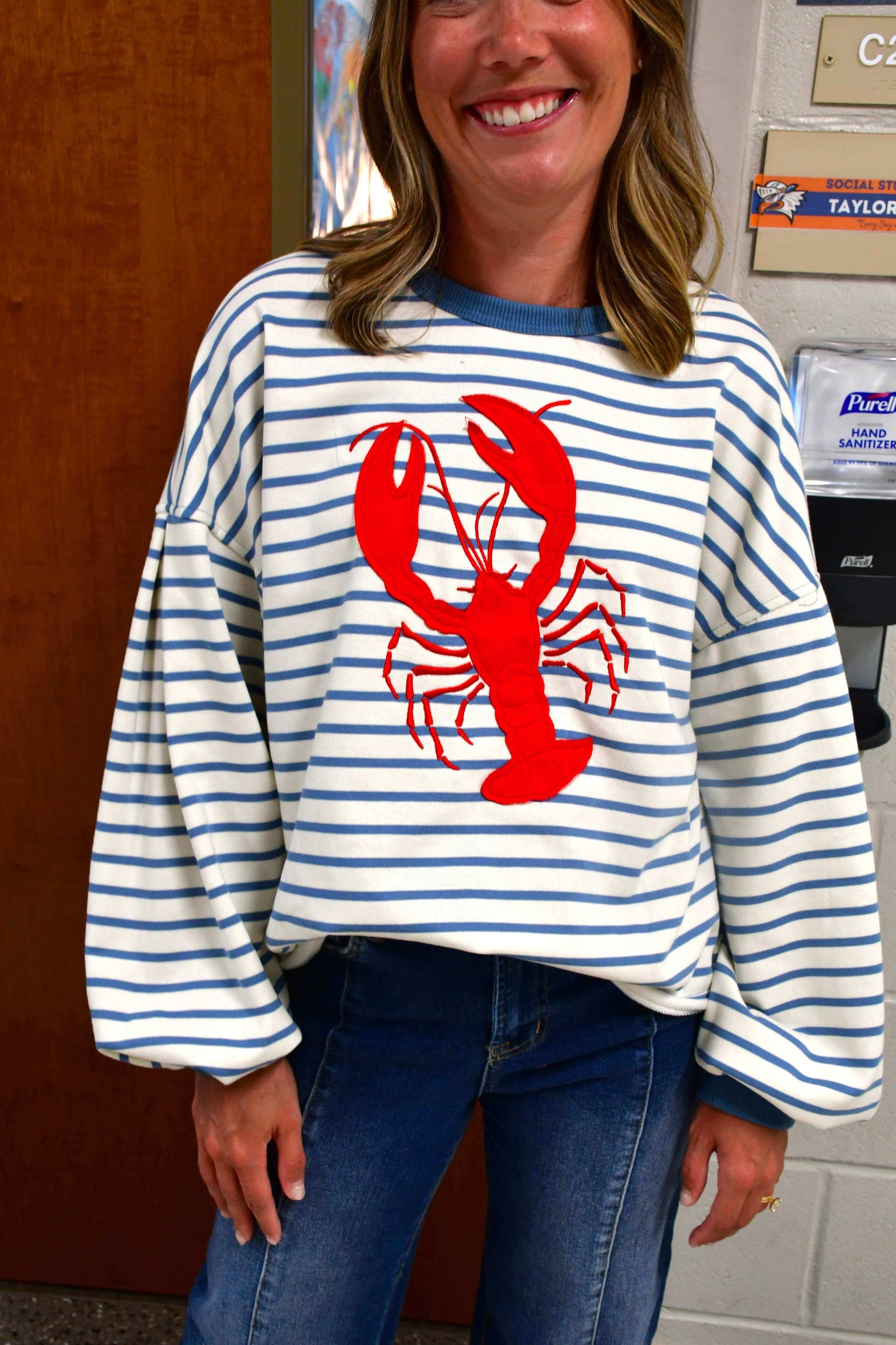 Lobster Stripe Long Sleeve Top