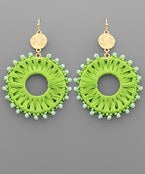 Raffia Circle Bead Earring