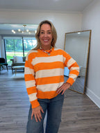Gina Orange Stripe Sweater