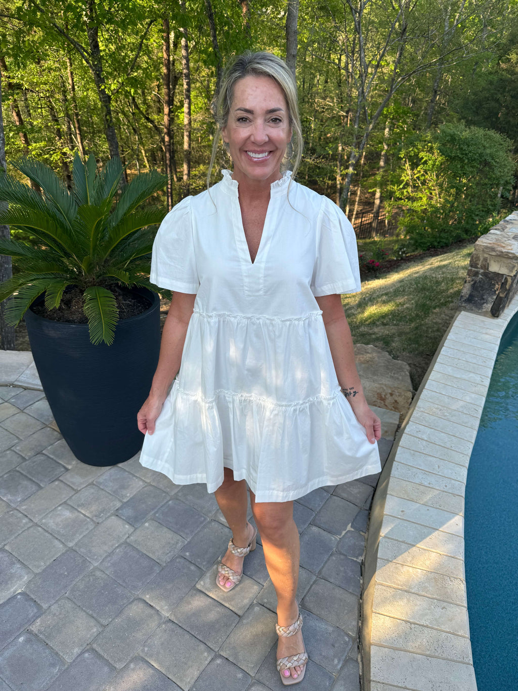 Julissa Dress white dress, solid white babydoll dress, graduation