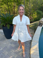 Julissa Dress white dress, solid white babydoll dress, graduation