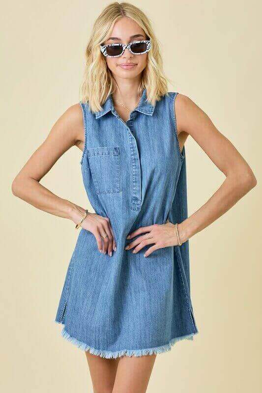JoJo Distressed Hem Dress