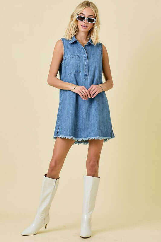 JoJo Distressed Hem Dress