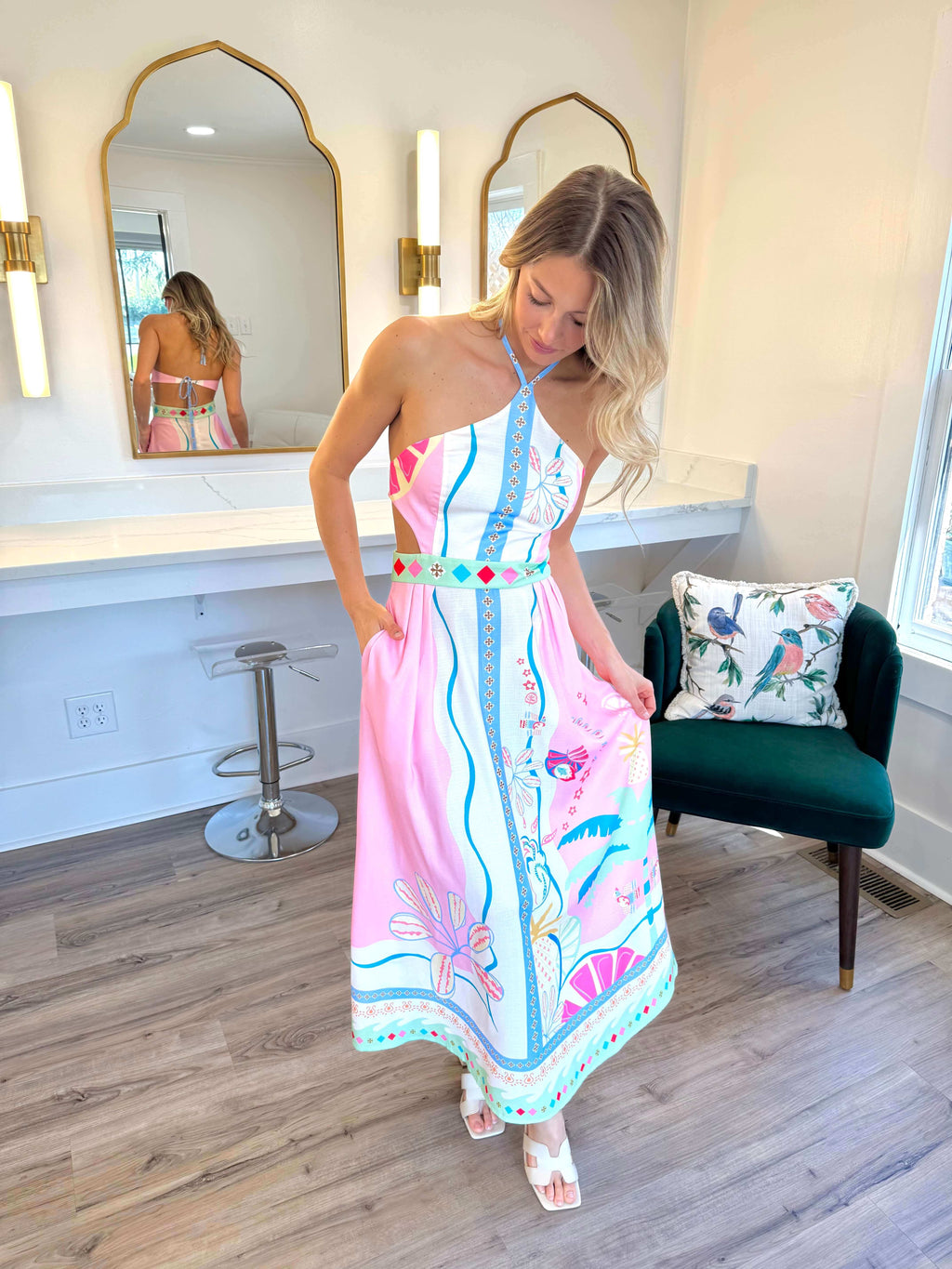 Heritage Halter Print Maxi