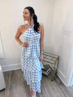 Tara Plaid Halter Dress