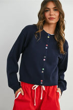 Sandra Navy Cardigan