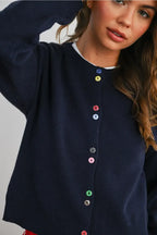 Sandra Navy Cardigan
