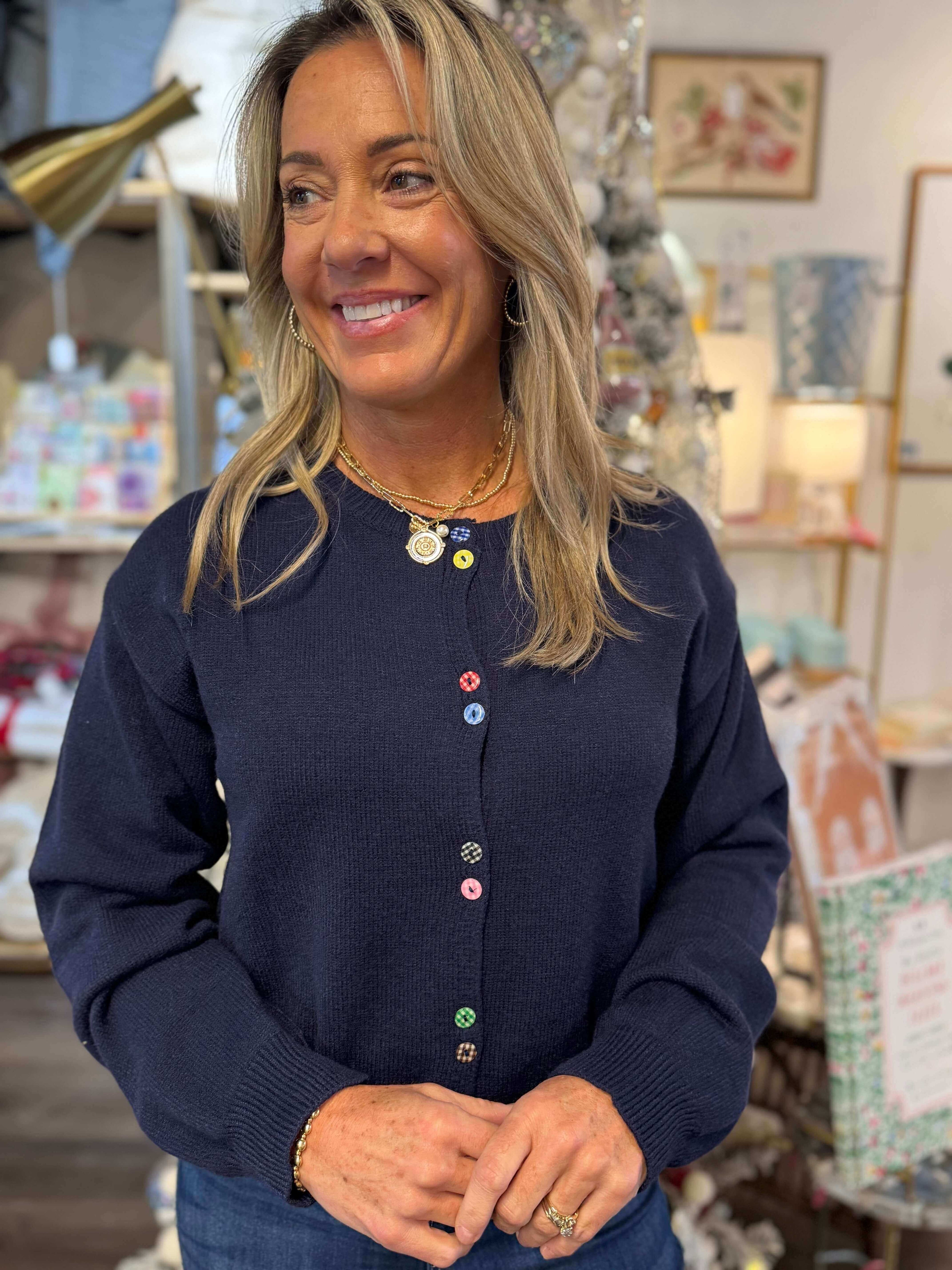 Sandra Navy Cardigan