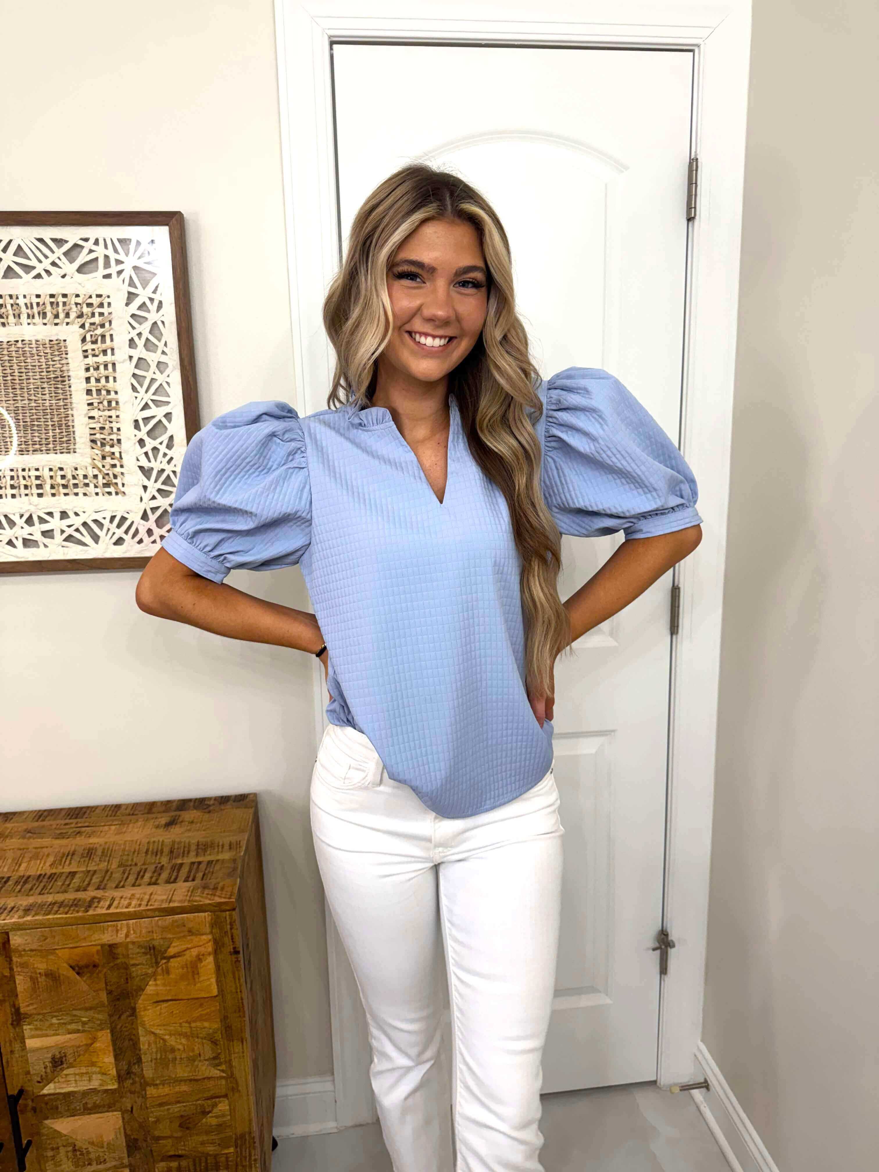 Terri Baby Blue Blouse