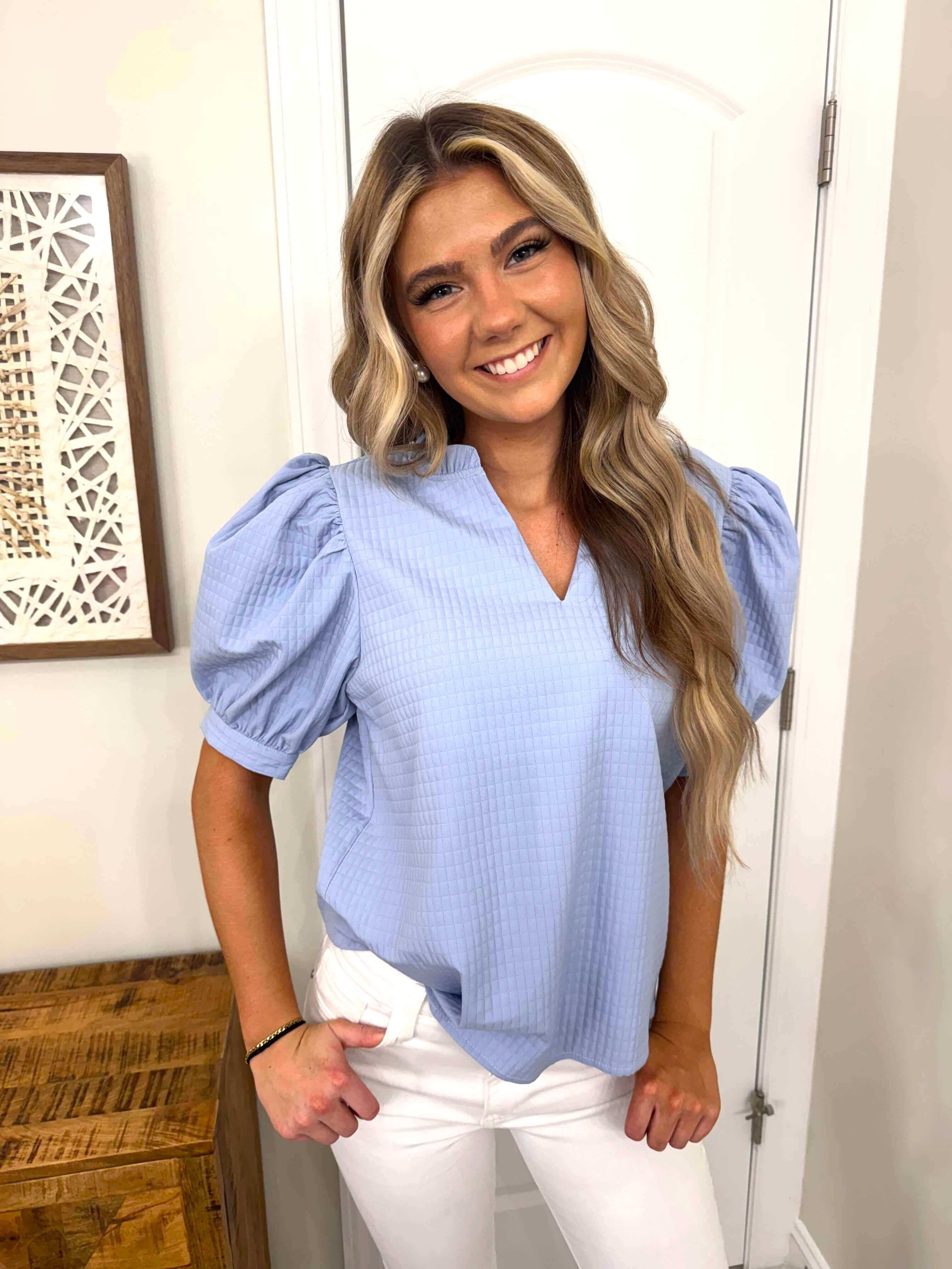 Terri Baby Blue Blouse