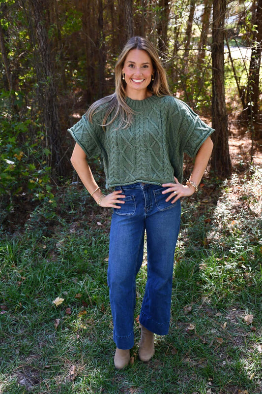 Dusty Cable Knit Sweater