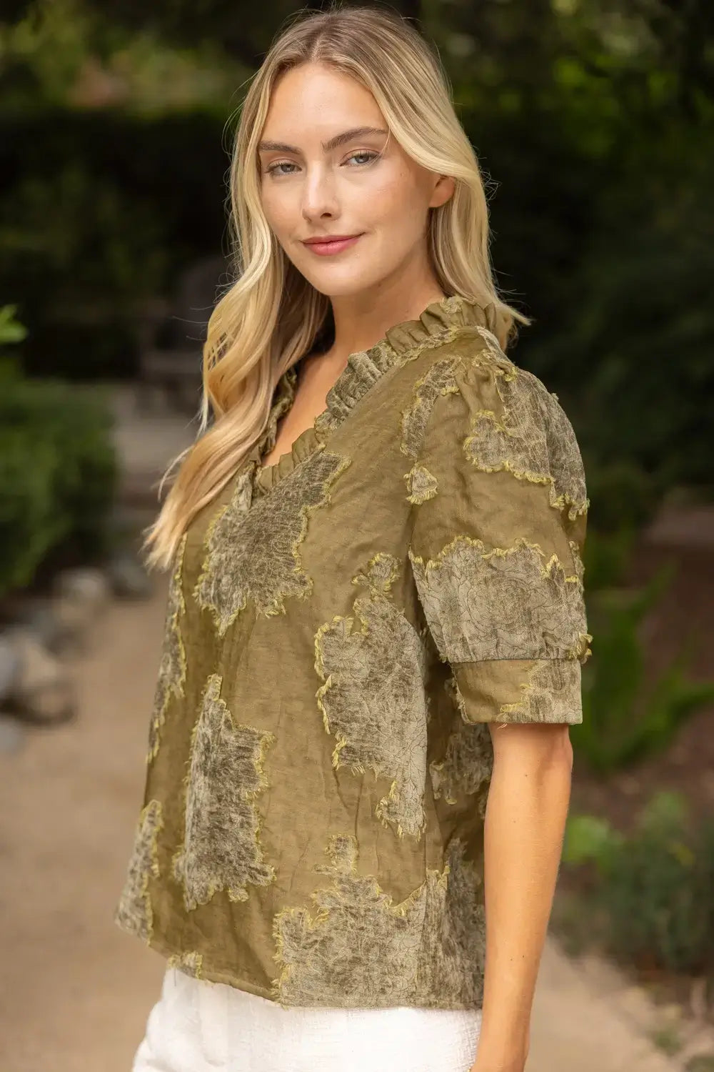 Olive Textured Blouse