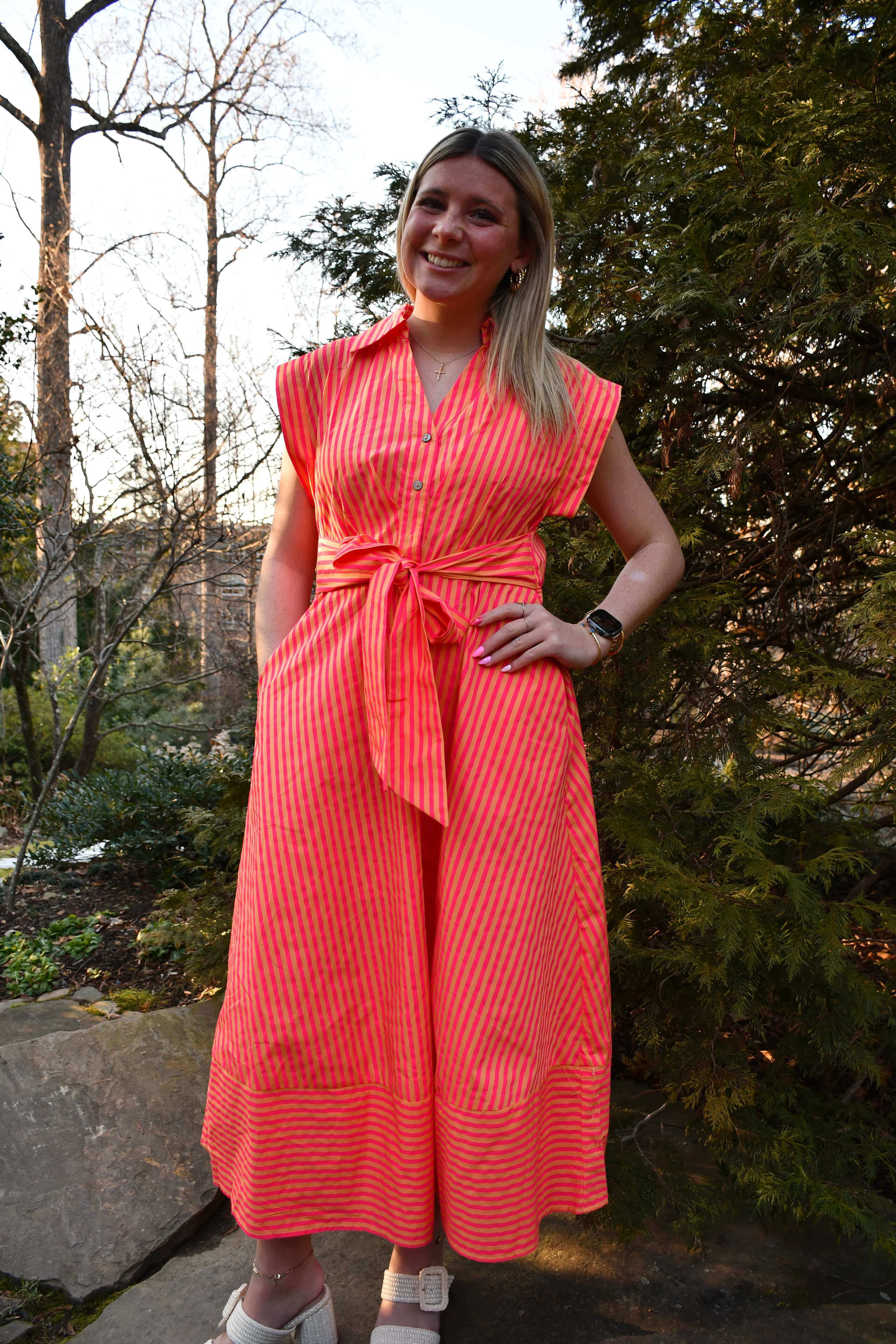 Kallie Stripe Midi Dress