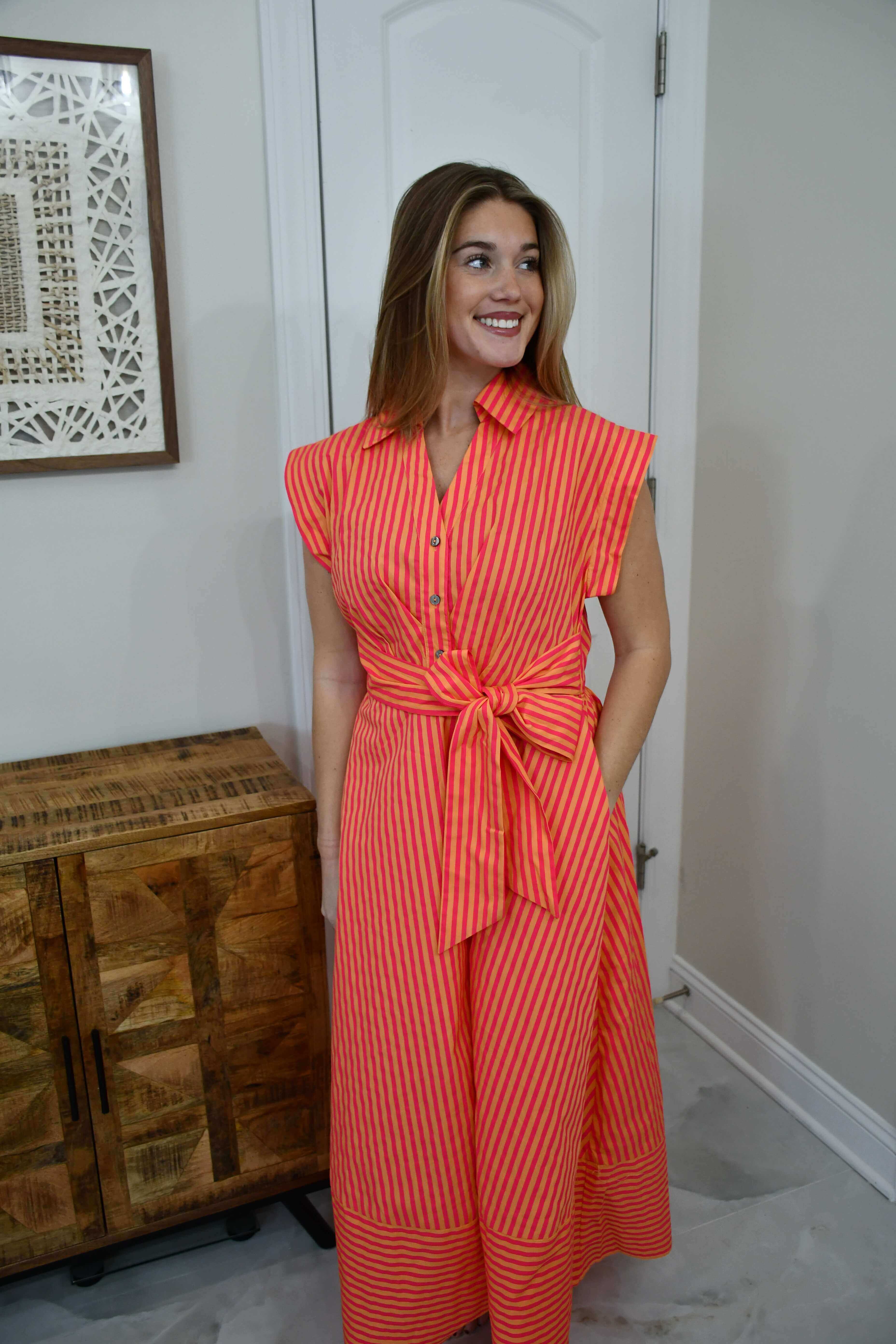 Kallie Stripe Midi Dress