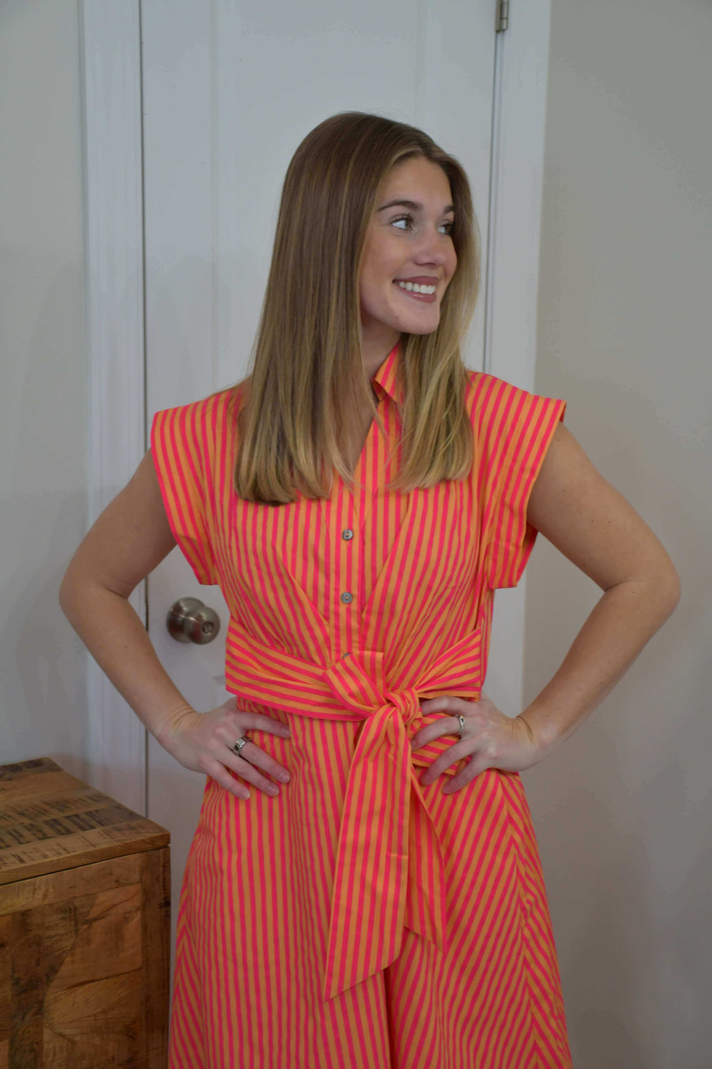 Kallie Stripe Midi Dress