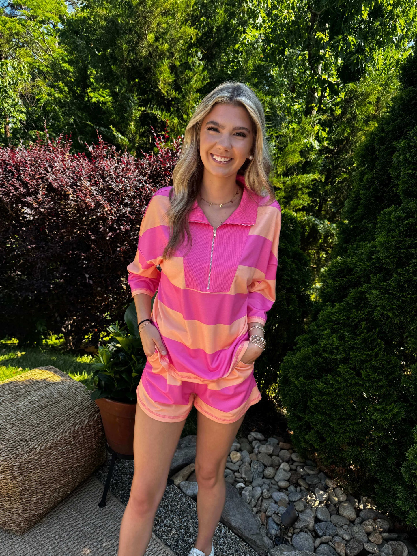 Rachel Half Zip Short Set