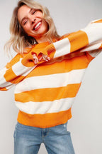 Gina Orange Stripe Sweater