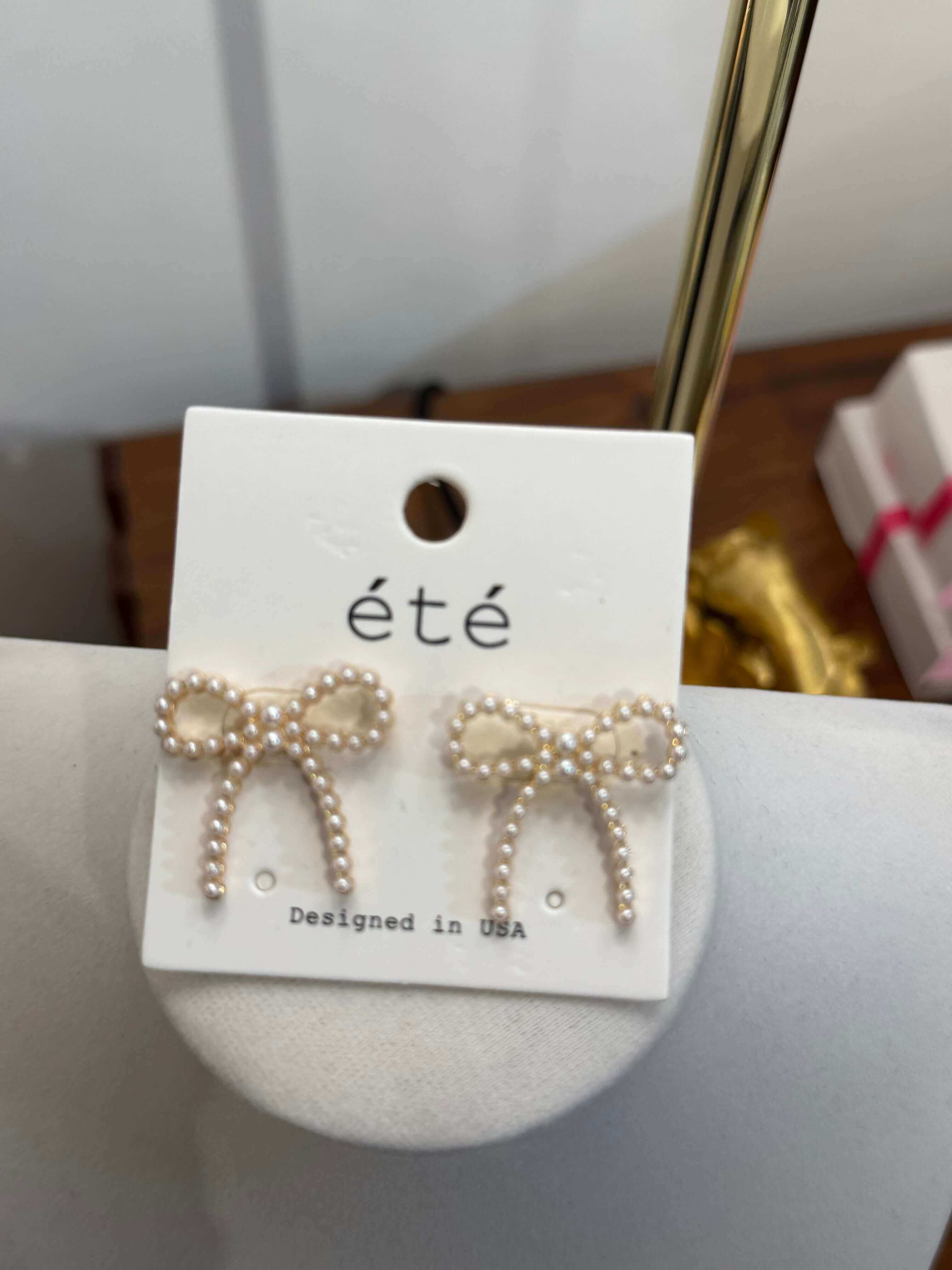 Pearl Bow Earrings