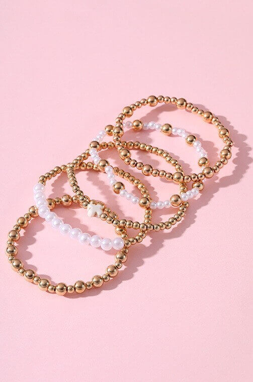 Pearl Multi Ball Stretch Bracelet