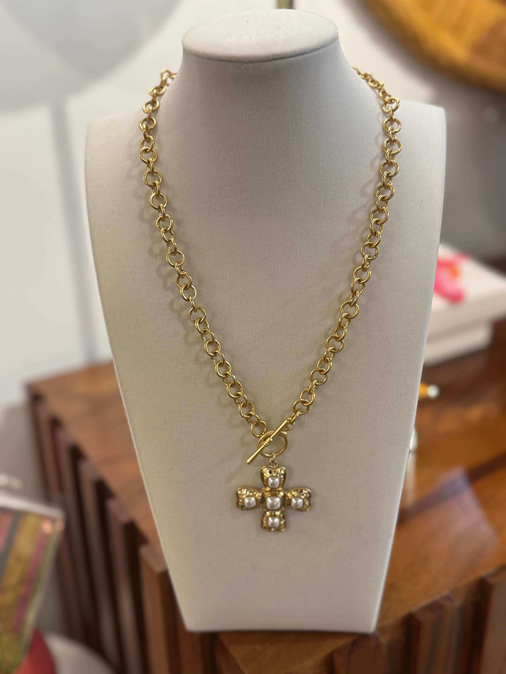 Cross & Pearl Necklace