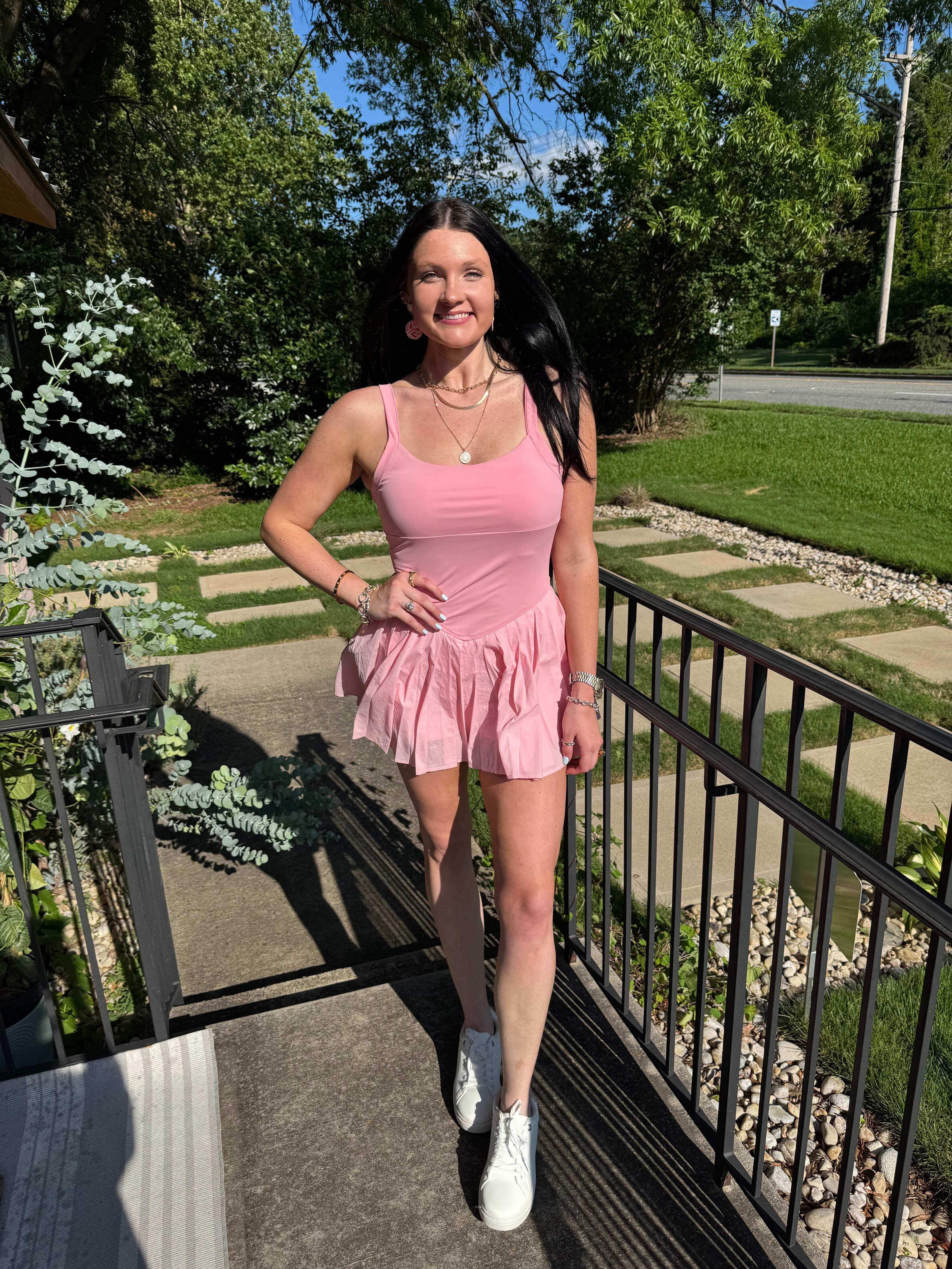 Sporty Pleated Romper