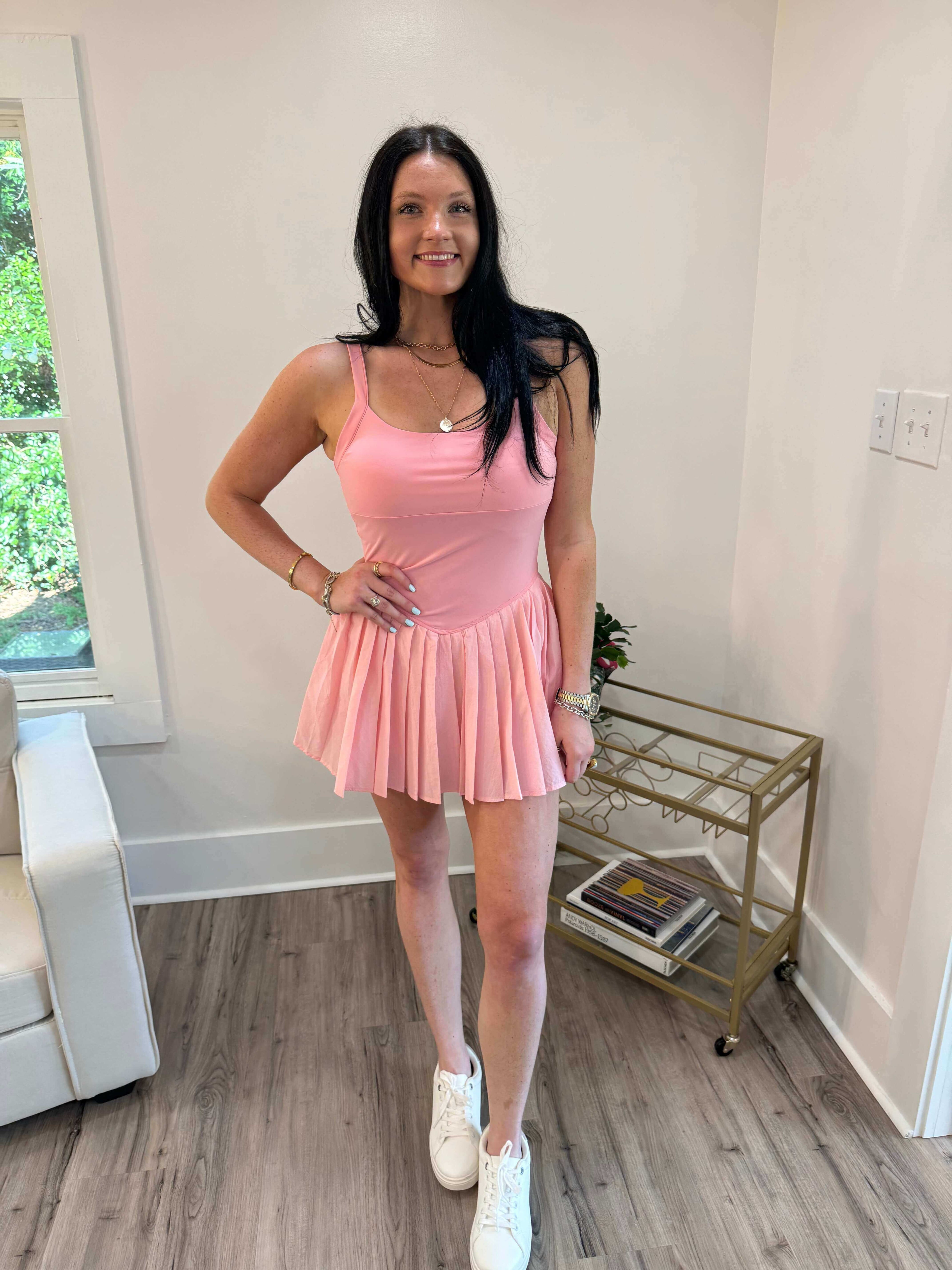 Sporty Pleated Romper