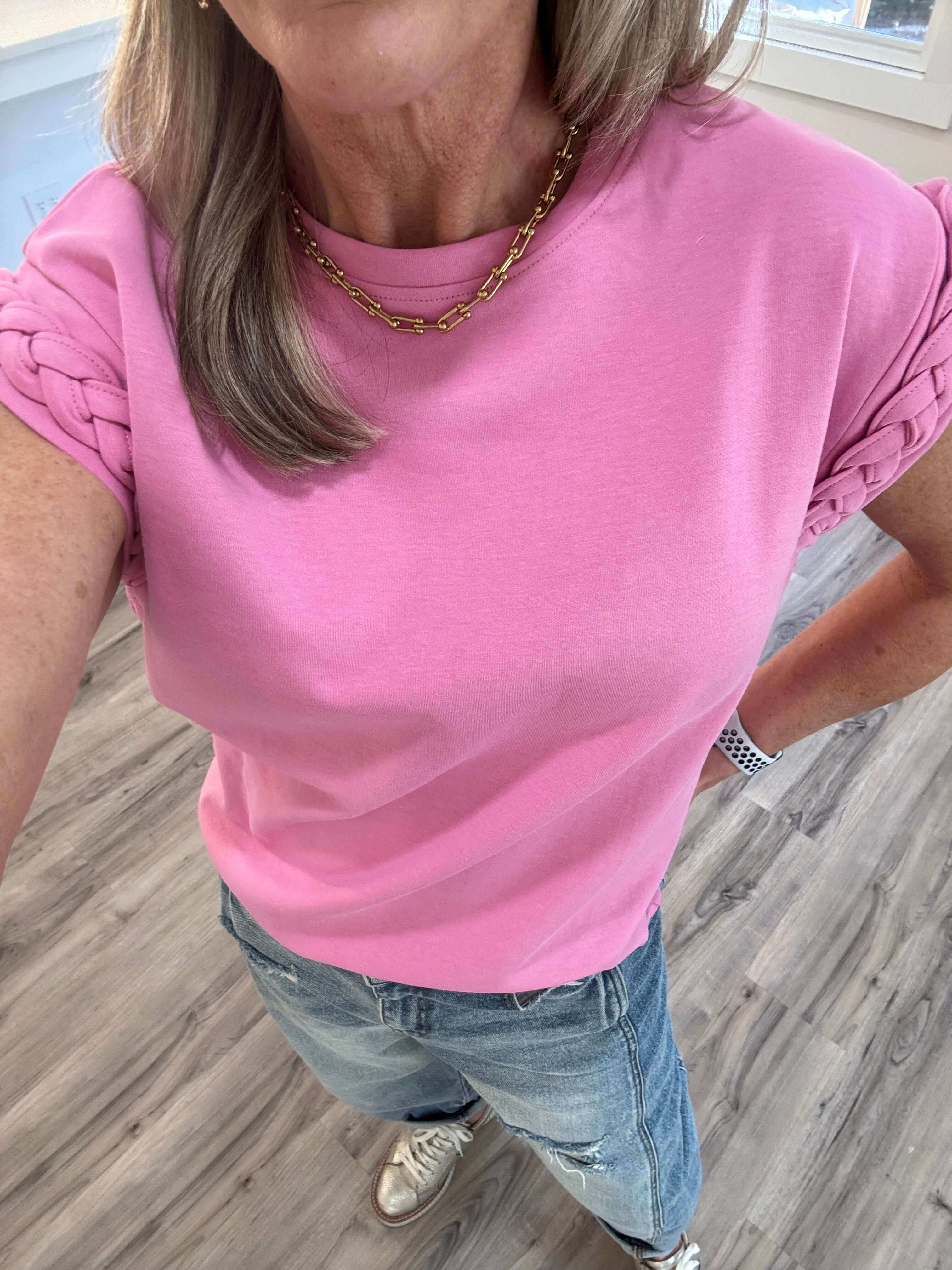 Felix Pink Braid Top