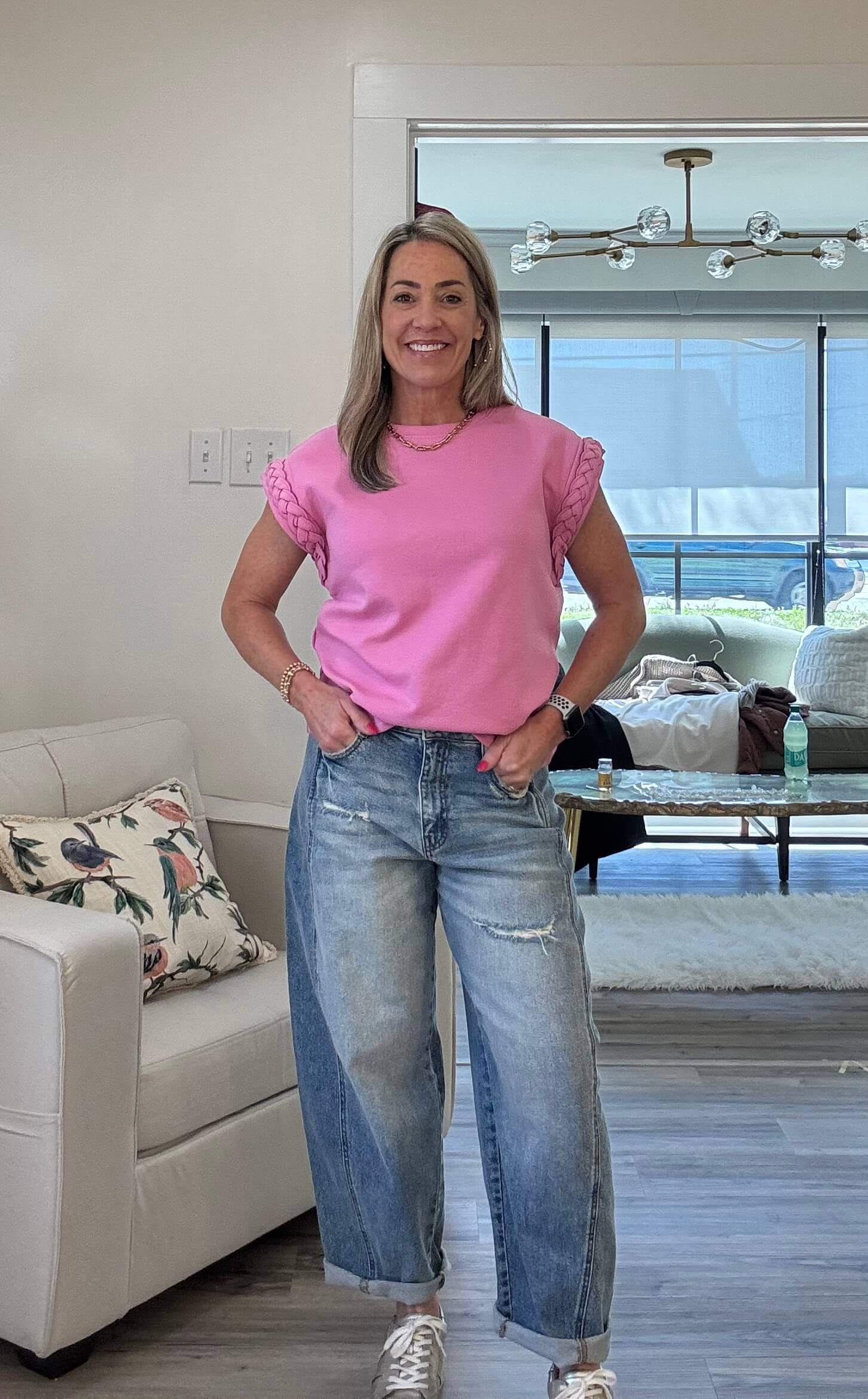 Felix Pink Braid Top