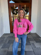 Pink Embellish Tree Sweater