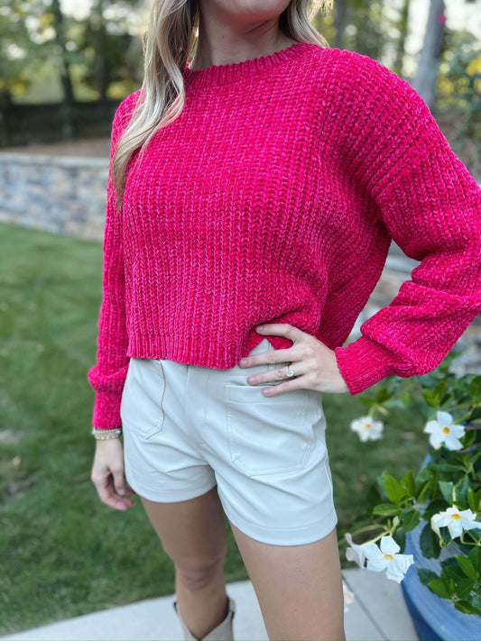 Vivian Crop Chenille Sweater