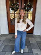 Niki Pink Stripe Button Cardigan