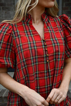 Sarah Red Plaid Dress