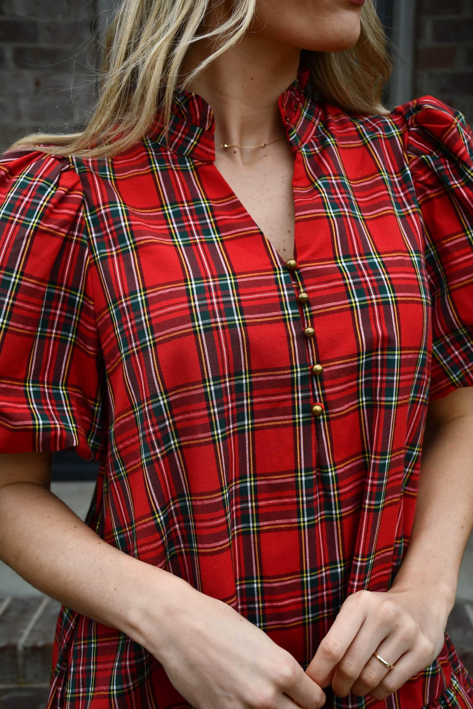 Sarah Red Plaid Dress